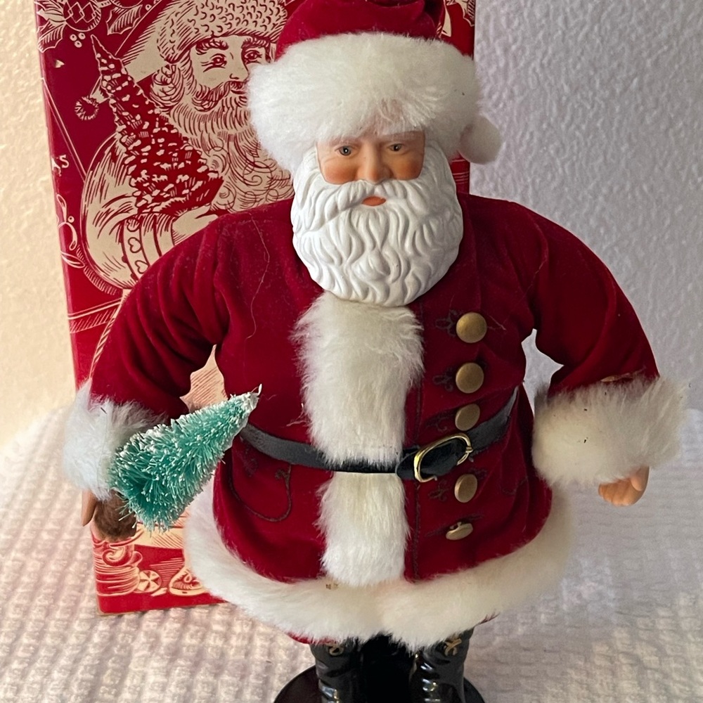 Vintage Avon Santa in a Red Velvet Suit Christmas with Santa